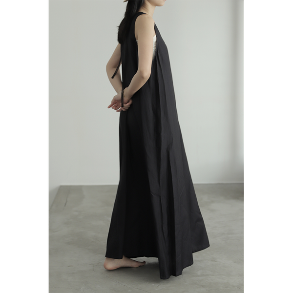 COMOLI - Wool Silk Sleeveless Dress Navy