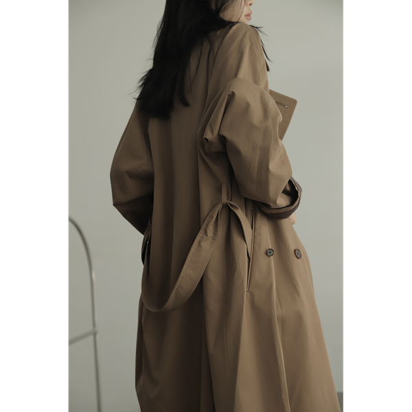 AURALEE - Washed Finx Chambary Trench Coat (Light Brown Chambray)