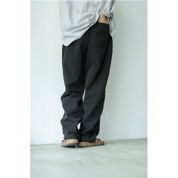 COMOLI - Garment Dyed Drawstring Pants BLACK