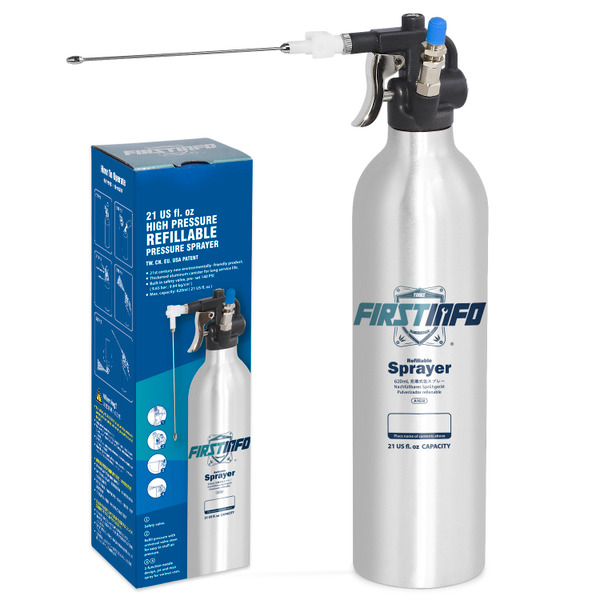 FIRSTINFO A1638 Refillable Pressure Sprayer 620ml / Aluminum Thickened Can, 140 Psi