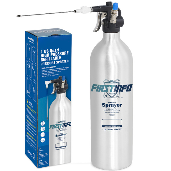 FIRSTINFO A1638L Refillable Pressure Sprayer 1L / Aluminum Thickened Can, 140 Psi
