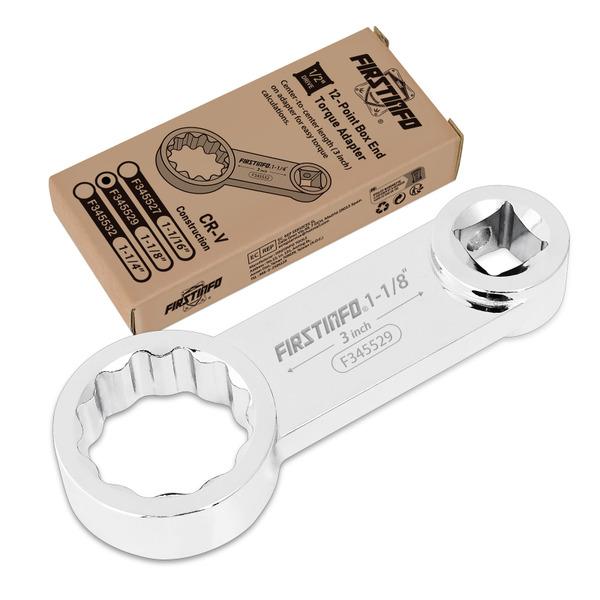 FIRSTINFO 1/2-inch Drive 1-1/8" Torque Adapter 12-Point Box End with CR-V Construction