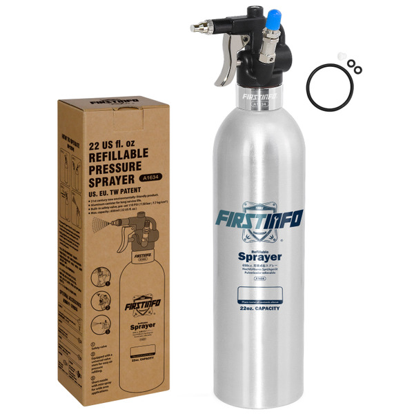 650ml アルミ製詰替式スプレー缶 (霧吹きショートノズル付)