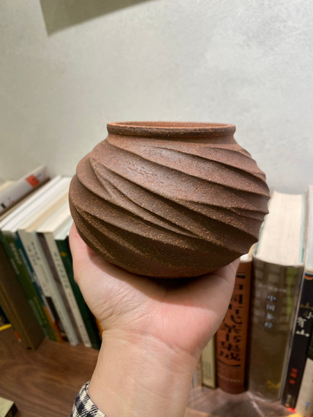 手工老岩泥茶罐-半斤(南瓜)