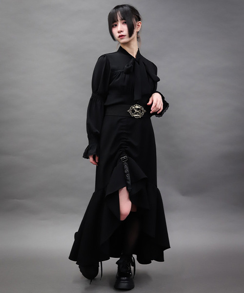 腰帶抽繩美人魚裙