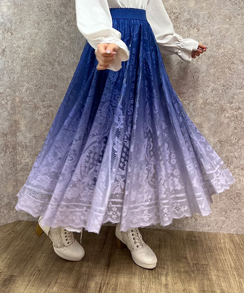 漸層蕾絲圓裙