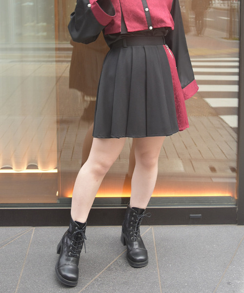 【可成套搭配】異材質拼接提花褲裙