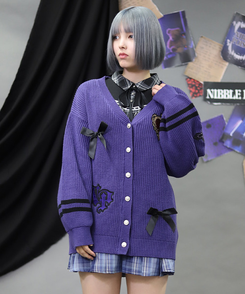 刺繡徽章學院風開襟外套