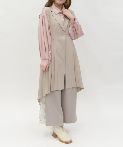 百褶魚尾背心外套