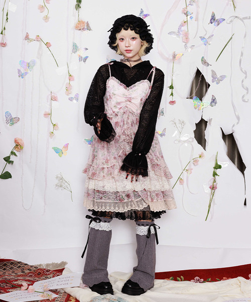 花卉蕾絲長版上衣