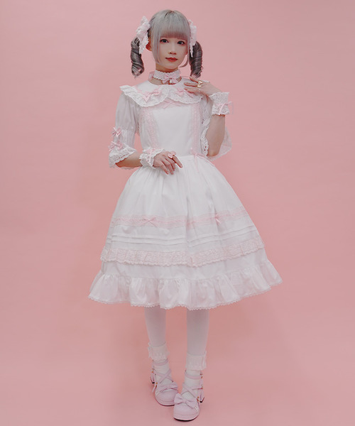 Chalmiere-梯形蕾絲吊帶裙