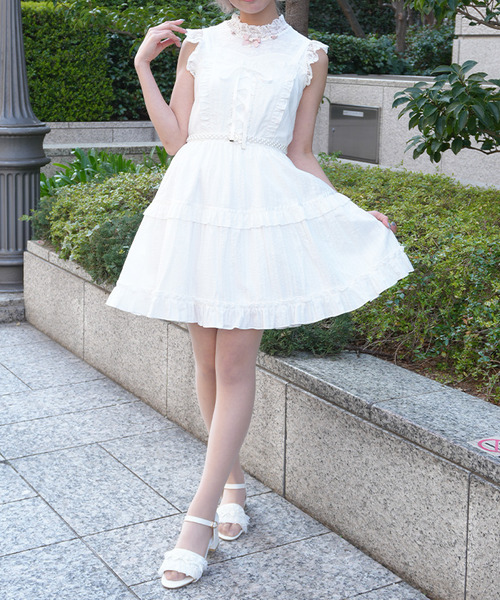 ＰＯＥＴＩＱＵＥ-棉質蕾絲細肩帶洋裝