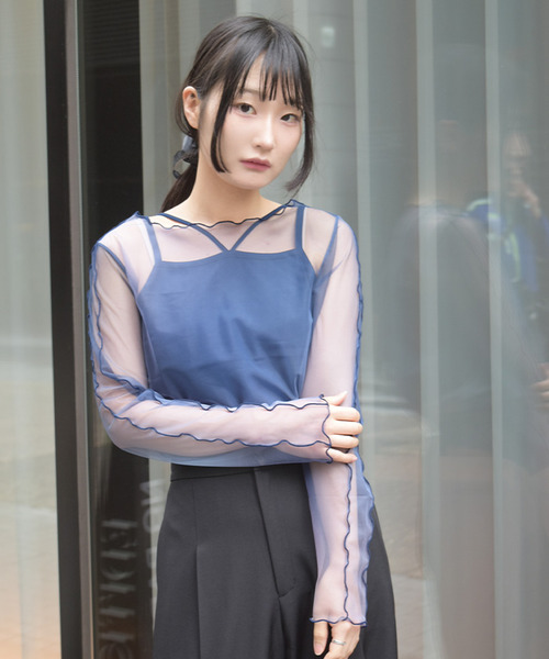 附內搭漸層透膚上衣