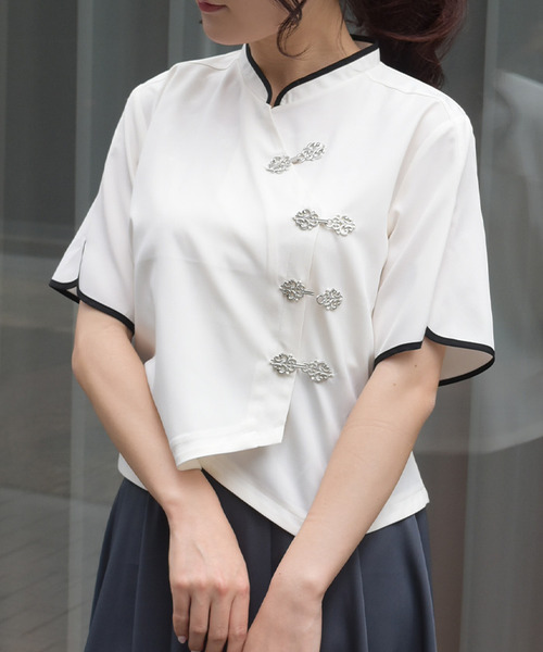 中式盤扣短版上衣