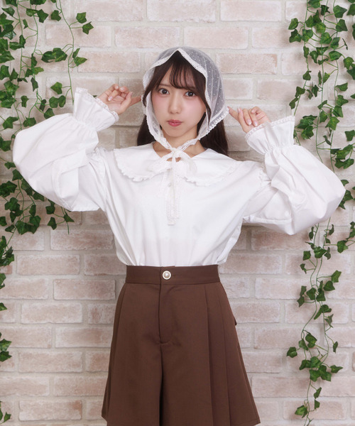 POETIQUE-附頭巾罩衫風襯衫