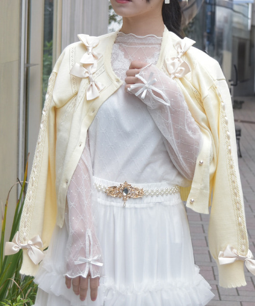 蝴蝶結薄紗透膚內搭