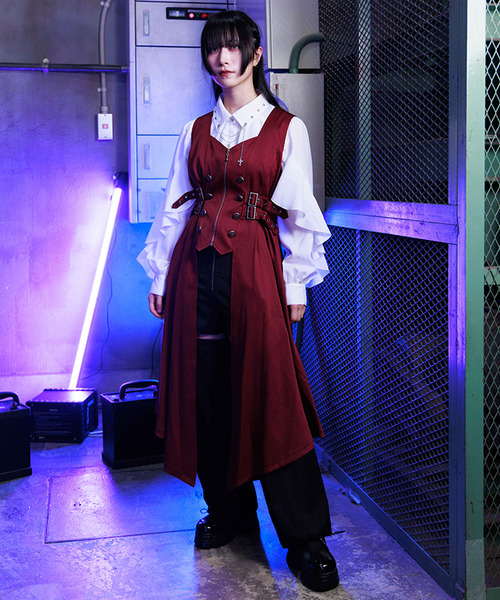 NIBBLE POISON-腰帶設計長背心