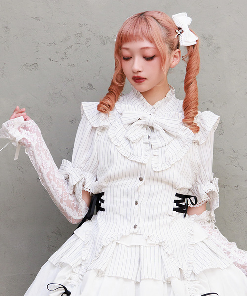 條紋蝴蝶結襯衫