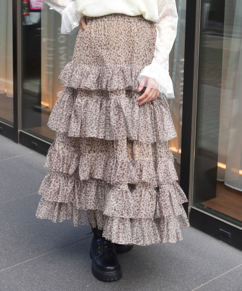 附襯裙荷葉網紗裙