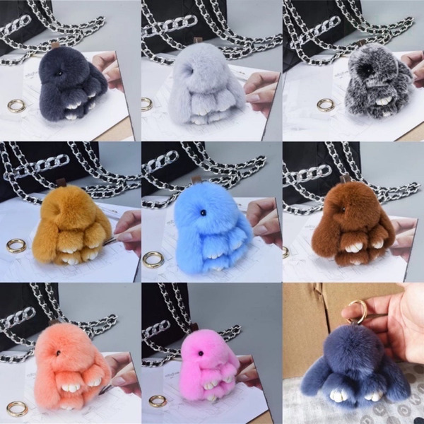 裝死兔真毛小兔子毛絨掛件包包掛飾品皮草可愛萌萌獺兔汽車鑰匙扣 生日禮物 情人節禮物🎁