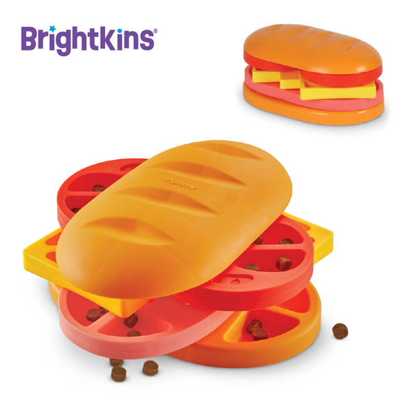 【Brightkins】巨無霸三明治益智漏食玩具｜寵物訓練