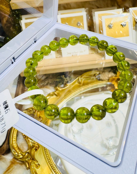 已預訂天然財富之光橄欖石7.4-7.7mm18.71g水晶招貴人正向思考增加人緣