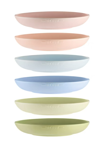 馬卡龍陶瓷深餐盤6件組22cm