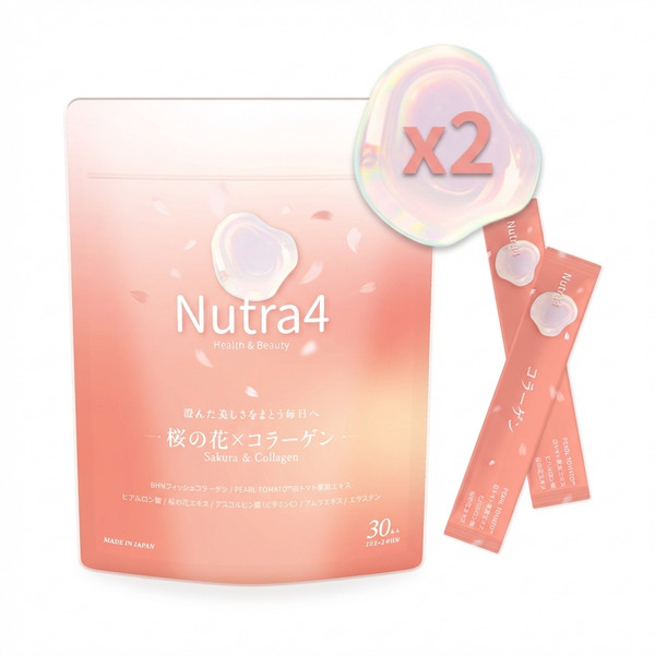 Nutra4-櫻玻煥妍小分子膠原胜肽粉 30包/袋 x2入組