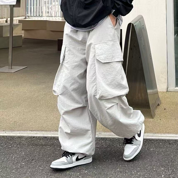 韓國基礎大口袋工裝褲