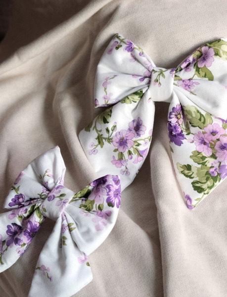 🇰🇷 The Wagging Blue｜Lavender Floral｜可扣式蝴蝶結