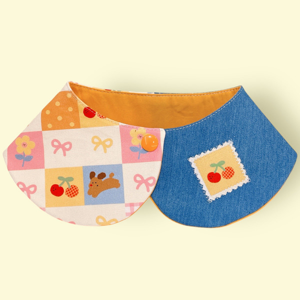 櫻桃牛仔童趣款｜手工領巾