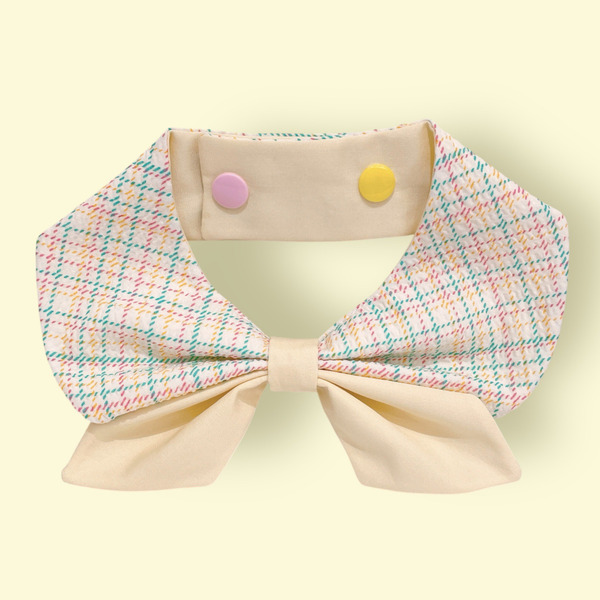 花格紋蝴蝶結｜手工領巾