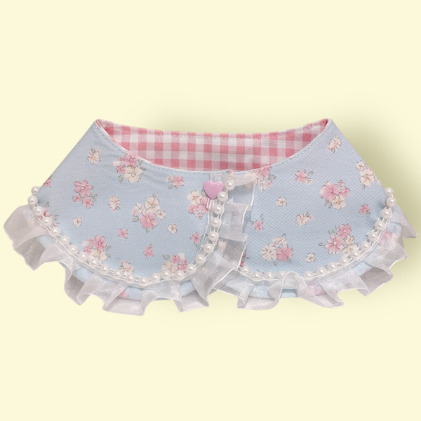 粉嫩系優雅珍珠｜手工領巾