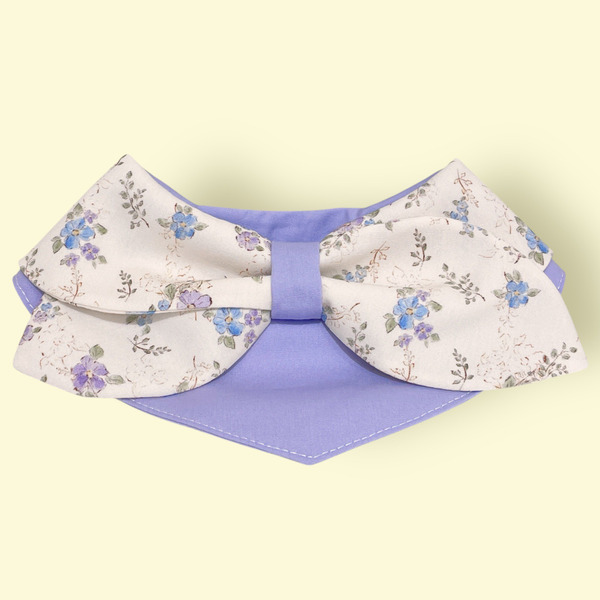 紫色小碎花｜手工領巾