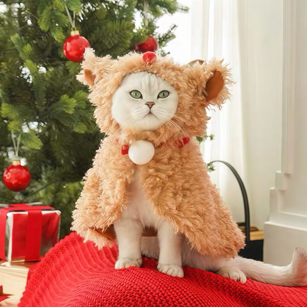 毛絨麋鹿保暖斗篷