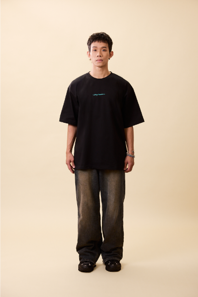 【現貨】經典文字T 慵懶黑