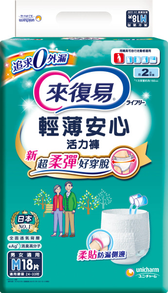 來復易-輕薄活力褲XXL12片 / 一箱4包