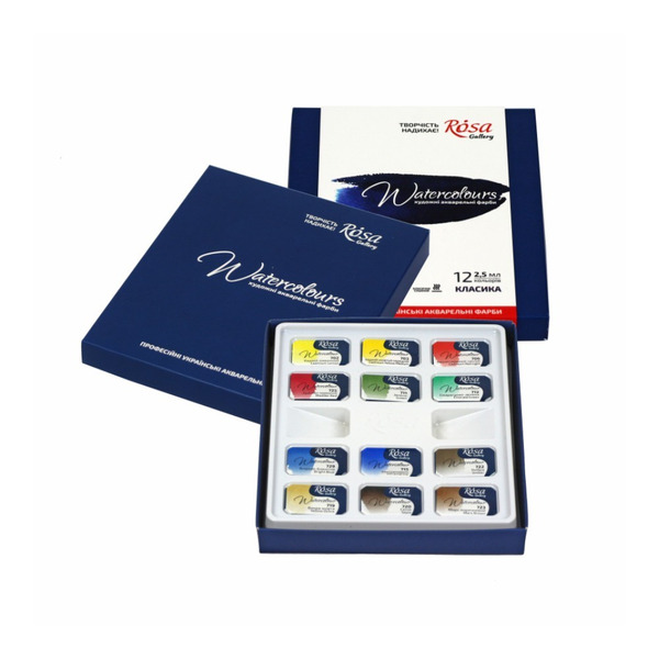 烏克蘭羅莎ROSA塊狀水彩 經典款色 紙盒