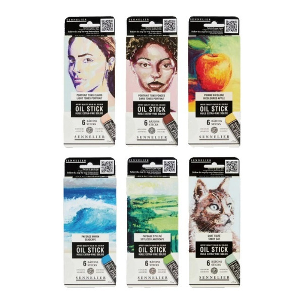 申內利爾迷你油畫棒(固體油畫)6色套組