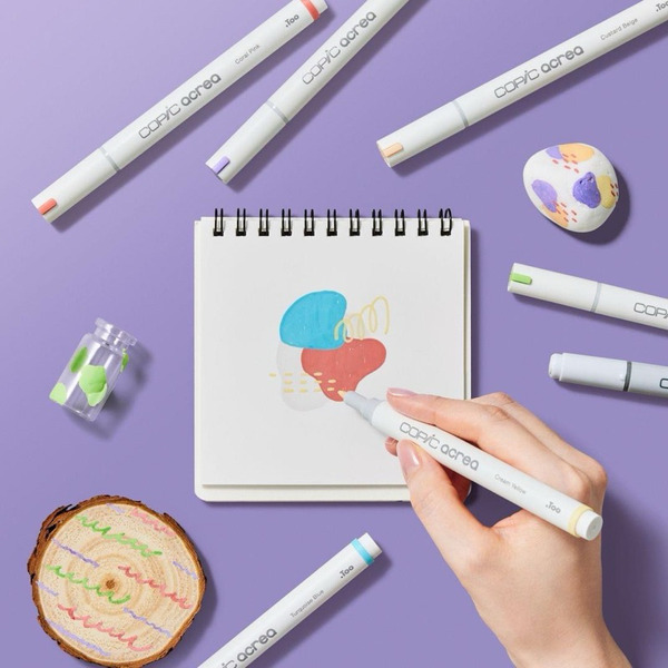 COPIC acrea水性麥克筆/ 鮮豔色/ 6色組