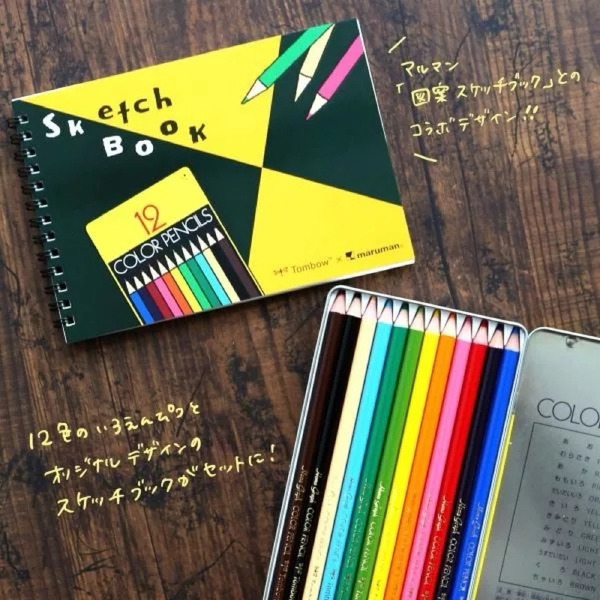 Tombow色鉛筆 12色 X Maruman 套組