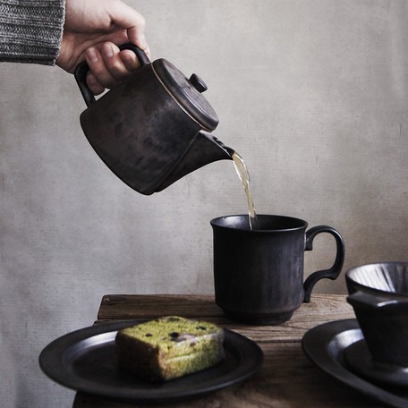 日本 Ancient Pottery  古董風 復古茶壺 禮盒裝