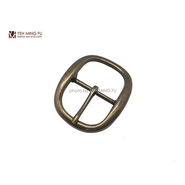 【編號40-20 皮帶頭-古銅色(復古刷色)】內徑4.0cm《葉明福皮革創作工房》