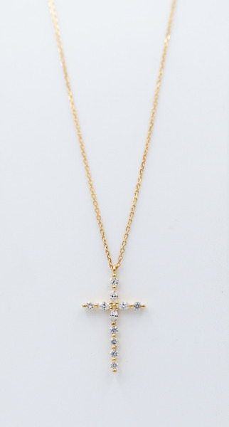 943308 十字架項鍊黃K