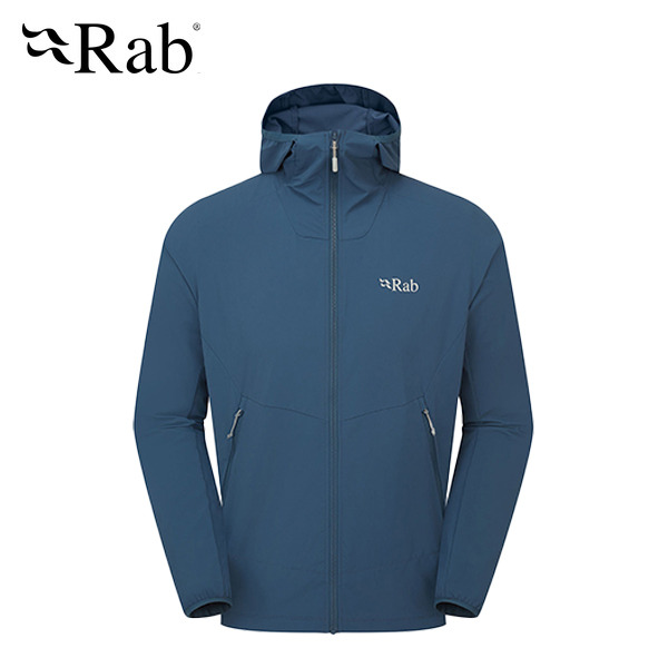 【Rab】Borealis Hoody 薄軟殼連帽外套 男 暴風藍 QWS-76-TMB