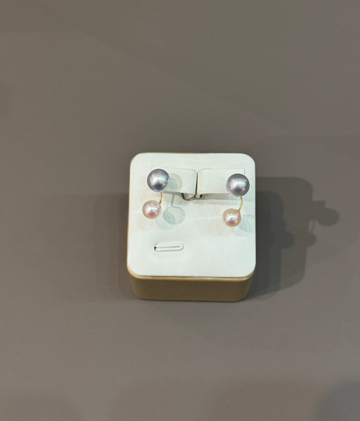 AKOYA雙色兩戴式18K金耳環