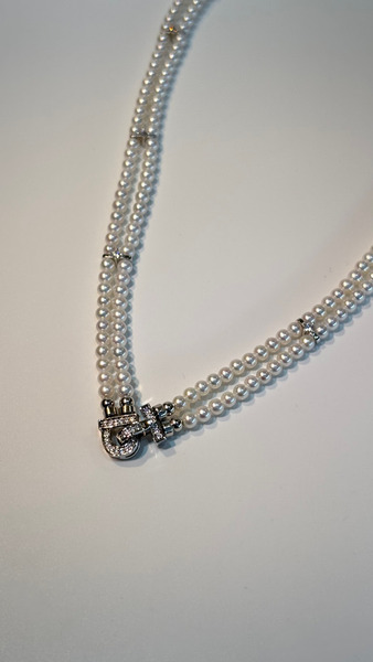 淡水珍珠華麗雙排項鍊