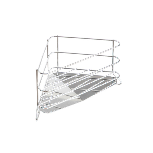 【日本霜山】水槽用304不鏽鋼三角形瀝水收納架/轉角置物架