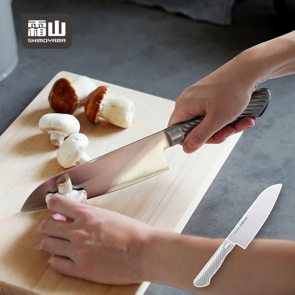 【日本霜山】一體成形不鏽鋼三德刀-30cm