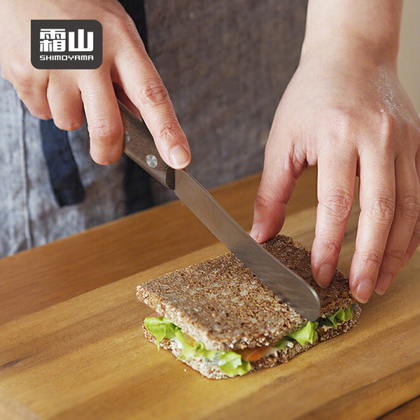 【日本霜山】櫻桃木柄不鏽鋼奶油果醬抹刀